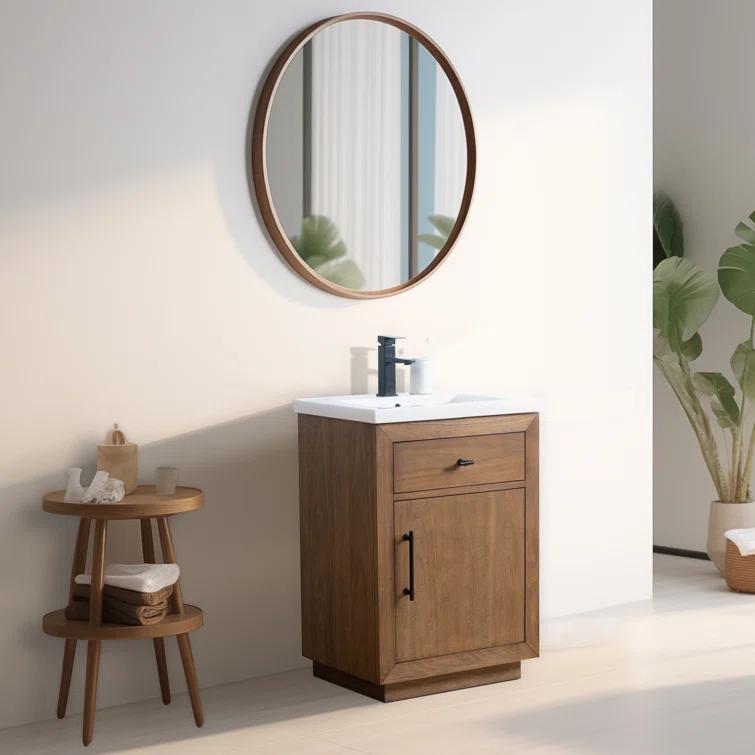 24'' Free Standing Single Bathroom Vanity with Ceramic Top