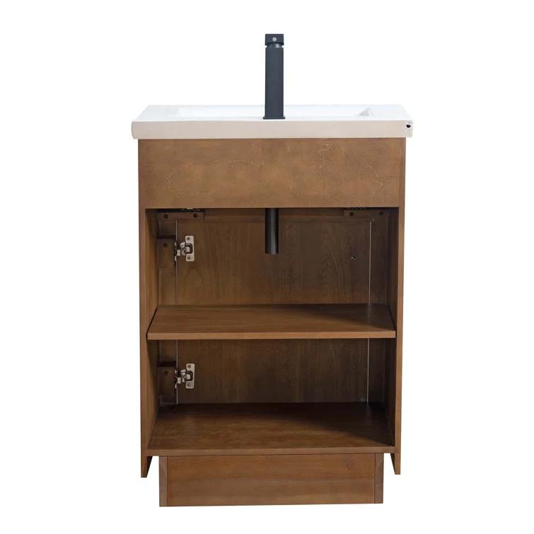 24'' Free Standing Single Bathroom Vanity with Ceramic Top