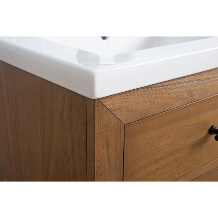 24'' Free Standing Single Bathroom Vanity with Ceramic Top