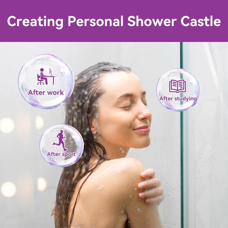 55" - 59" W x 72" H Double Sliding Semi-Frameless Shower Door