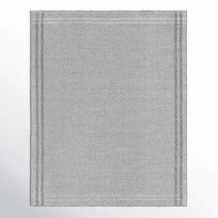 Lavande Wool Area Rug in Dark Gray/Ivory