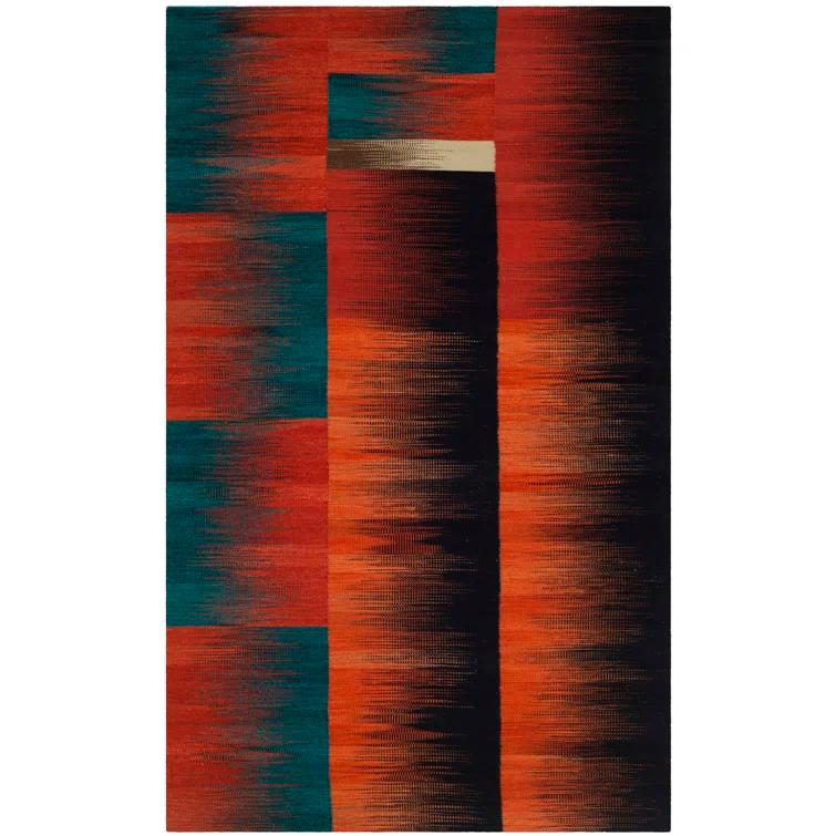 Athanasius Hand Woven Wool Abstract Rug