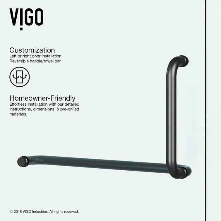 Pirouette 30-36" W x 72" H Pivot Frameless Shower Door with 3/8" Clear Glass