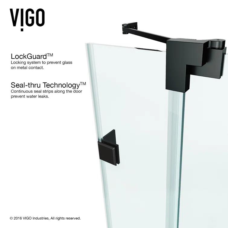 Pirouette 30-36" W x 72" H Pivot Frameless Shower Door with 3/8" Clear Glass