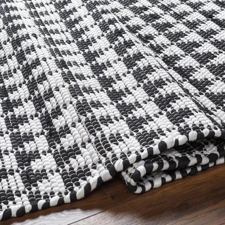 Addy Black, White Rug