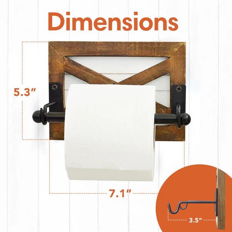 Wall Mount Farmhouse Toilet Paper Holder - Shiplap Accent