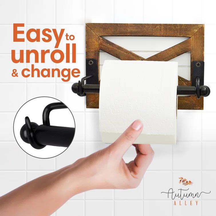 Wall Mount Farmhouse Toilet Paper Holder - Shiplap Accent