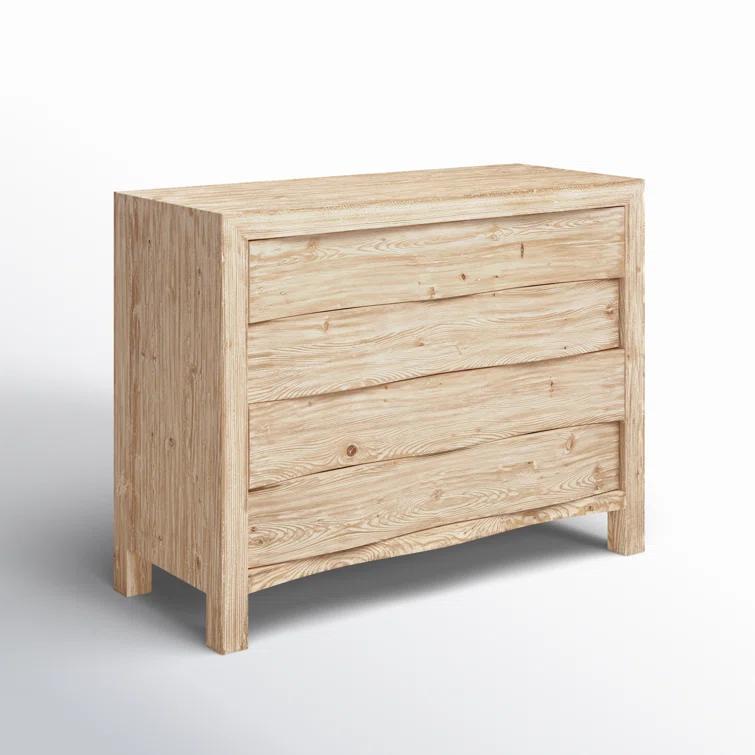 Presley Natural Wood 4-Drawer Farmhouse Dresser