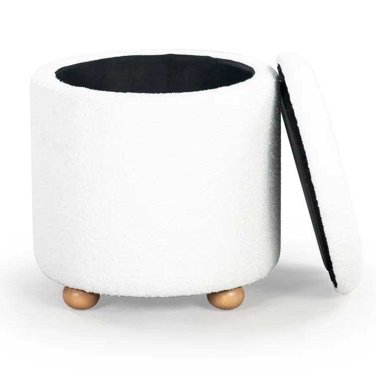 Becka Square Boucle Storage Ottoman