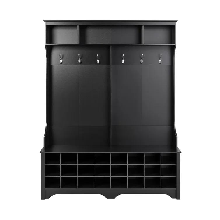 Gracie Oaks Gracie Hall Tree 60'' Wide with Bench and Shoe Storage