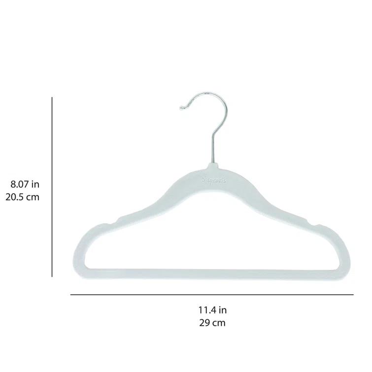 3 Sprouts 3 Sprouts -  Non-Slip Velvet Hangers for Baby Clothes - Pack of 30 - Blue (Set of 30)