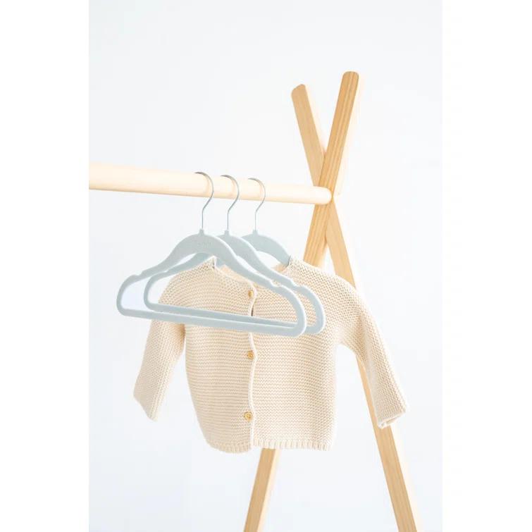 3 Sprouts 3 Sprouts -  Non-Slip Velvet Hangers for Baby Clothes - Pack of 30 - Blue (Set of 30)