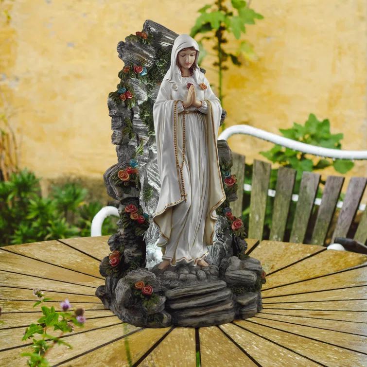 Design Toscano Blessed Virgin Mary Illuminated Garden Grotto Statue