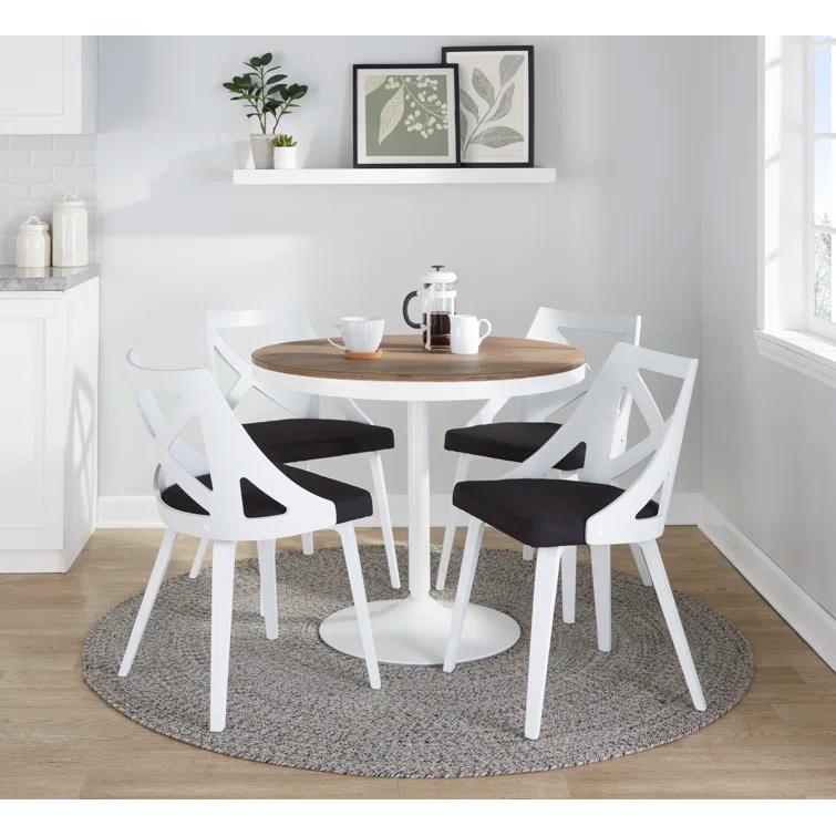 Dakota-Charlotte Contemporary Dining Set With Grain Tabletop And Textured - 5 Piece
