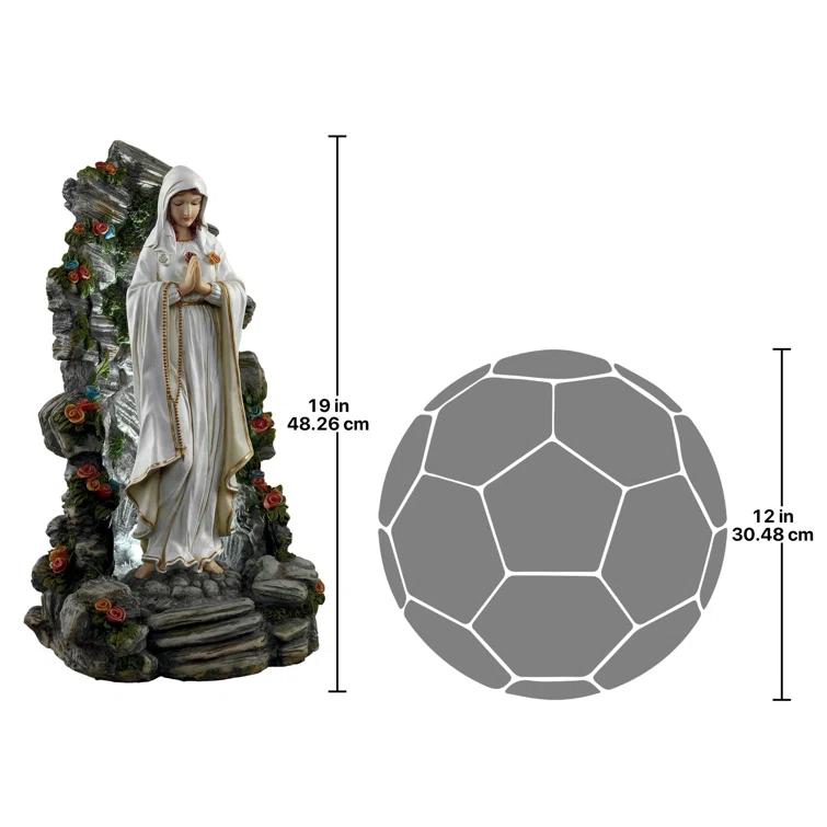 Design Toscano Blessed Virgin Mary Illuminated Garden Grotto Statue