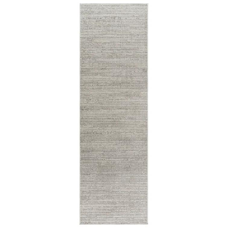 Missha Dario Modern Striped Gray Polyester High-Low Indoor Area Rug