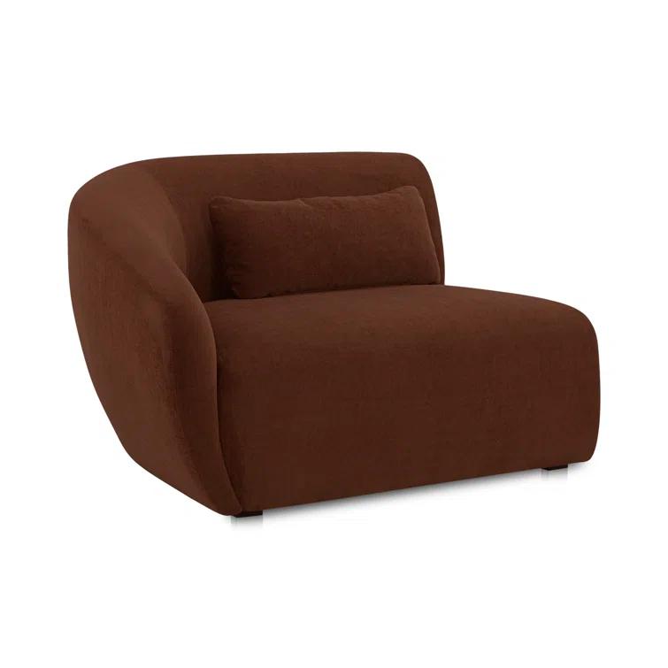 Moe's Home Collection Amelia Left Arm Facing Chair Chestnut Fabric