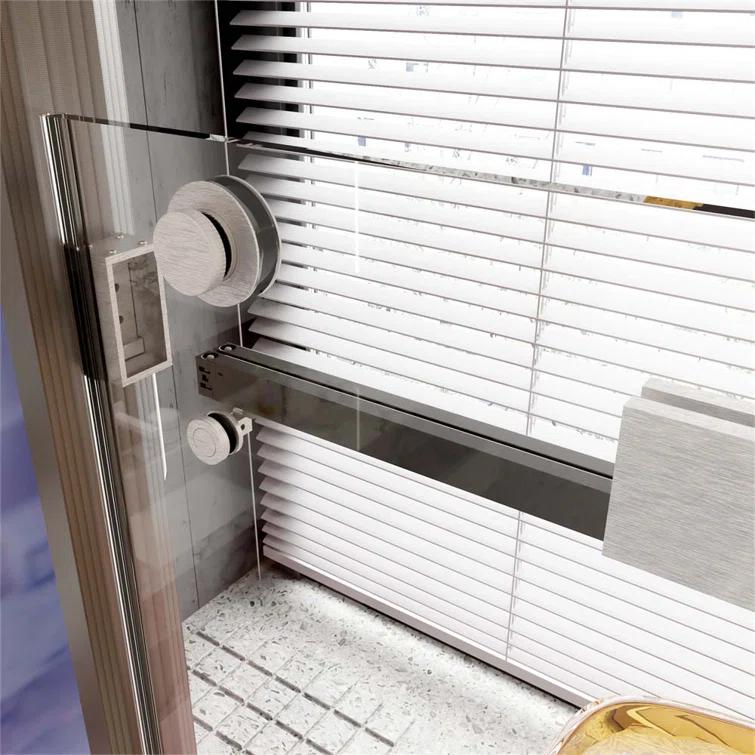 Tusuton 56'' - W x 76'' H Door Frameless Shower Door with JB240508-39