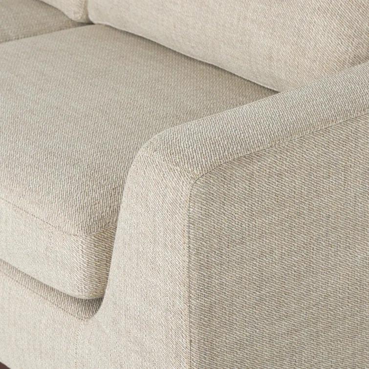 Aldred Silver Contemporary 120" Flared Arm Sectional Sofa