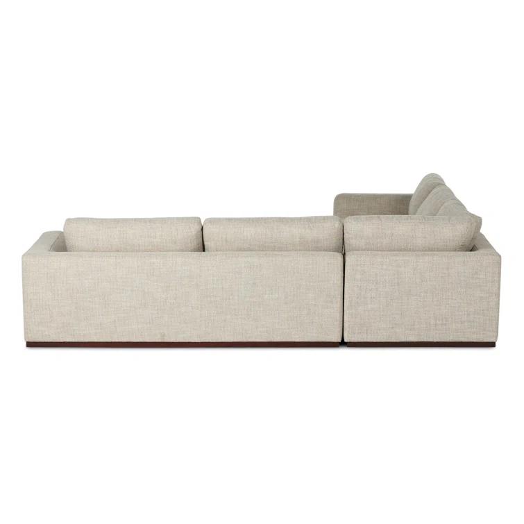 Aldred Silver Contemporary 120" Flared Arm Sectional Sofa