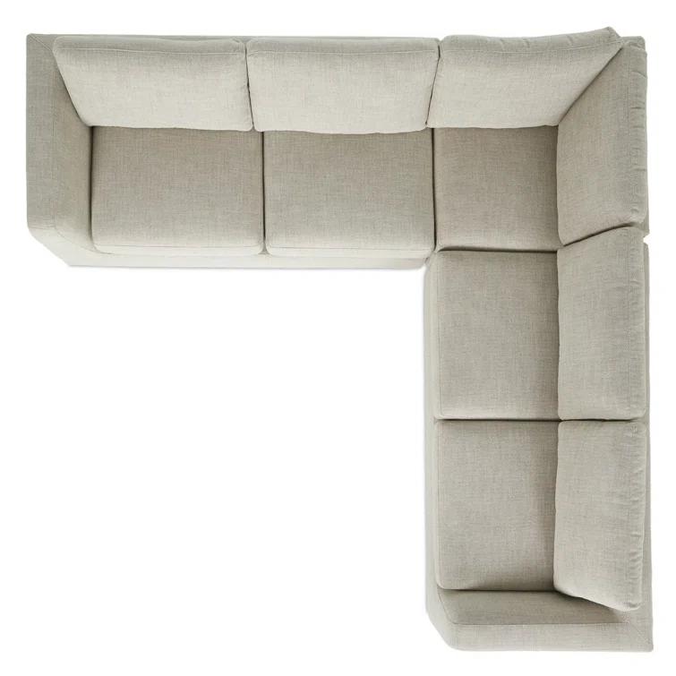 Aldred Silver Contemporary 120" Flared Arm Sectional Sofa