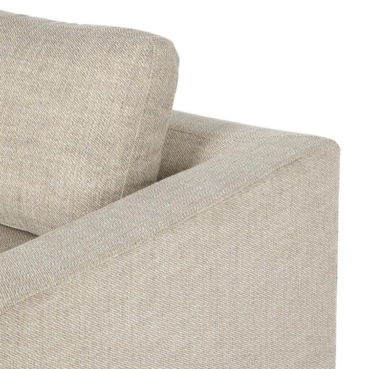 Aldred Silver Contemporary 120" Flared Arm Sectional Sofa