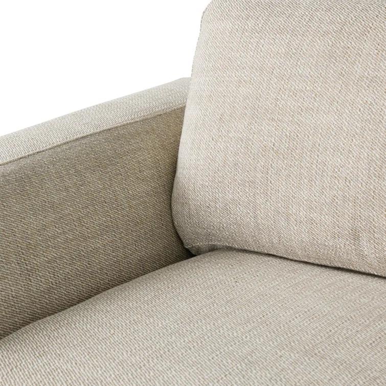 Aldred Silver Contemporary 120" Flared Arm Sectional Sofa