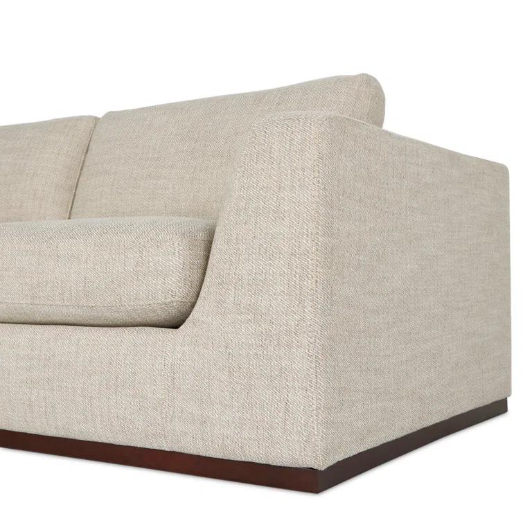 Aldred Silver Contemporary 120" Flared Arm Sectional Sofa
