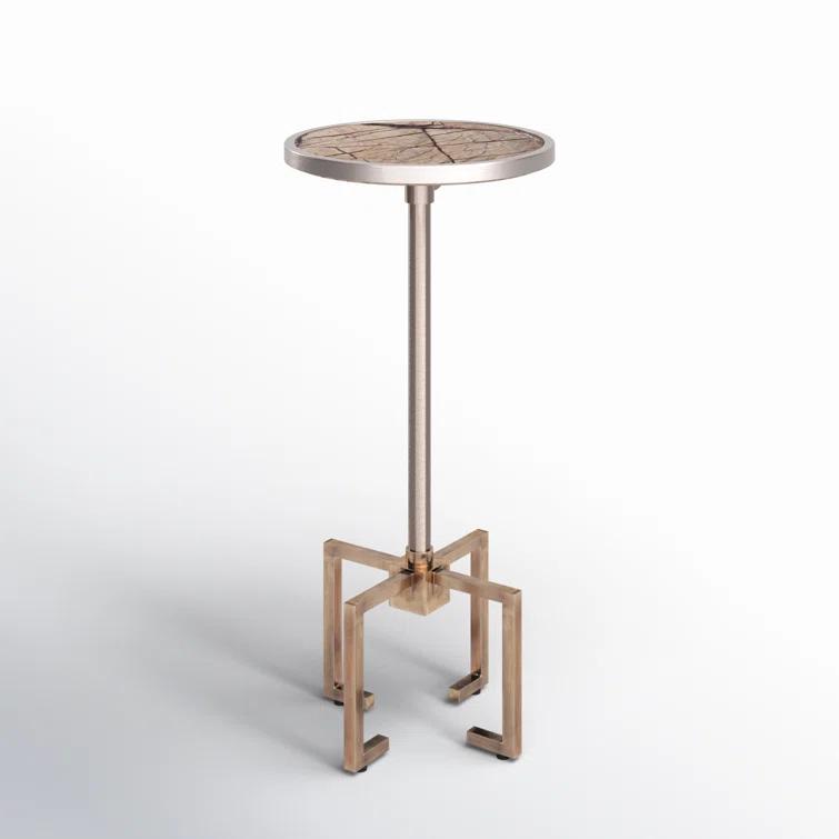 Butler Specialty Mash Metal & Marble End Table In Gold