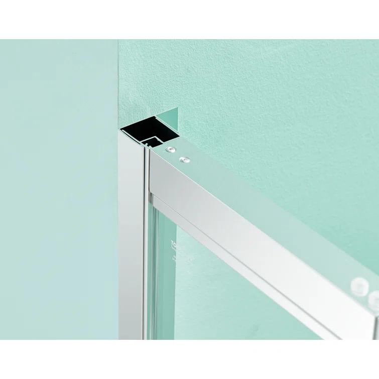 36 in.W - 72 in.H Pivot Shower Door with Clear Glass and Stainless Steel Handle