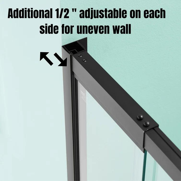 36 in.W - 72 in.H Pivot Shower Door with Clear Glass and Stainless Steel Handle