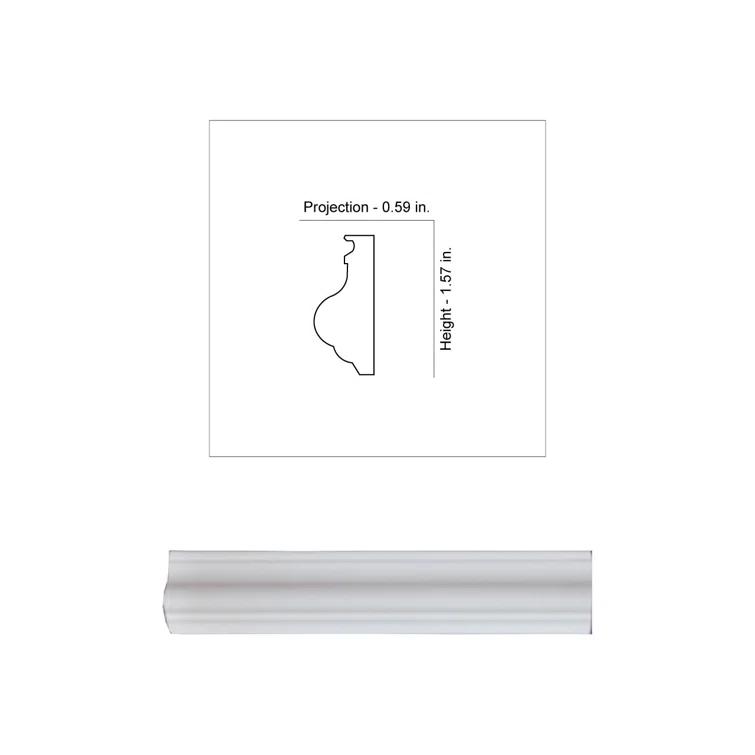 Clara 78.74"L x 1.67"W x 1.57"H x 0.59"D Glue-Up Styrofoam Crown Molding 650 ln. ft. (Set of 100)