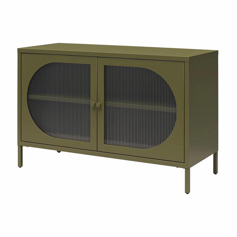 Luna 25.2'' Tall Accent Cabinet with Fluted Glass