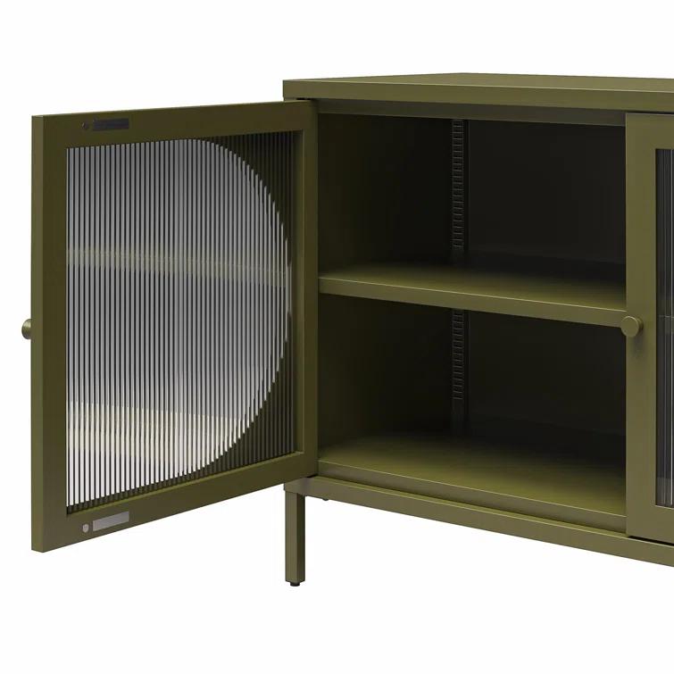 Luna 25.2'' Tall Accent Cabinet with Fluted Glass