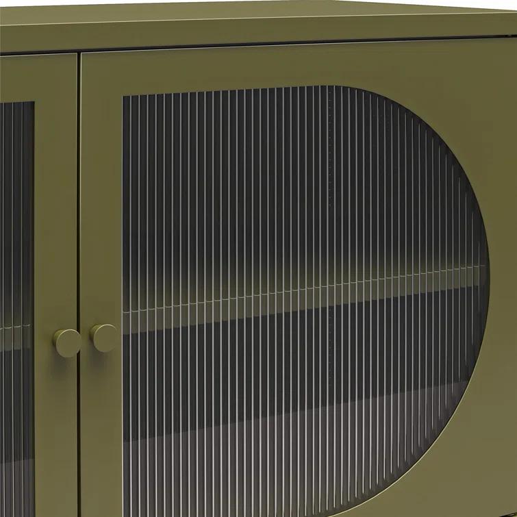 Luna 25.2'' Tall Accent Cabinet with Fluted Glass