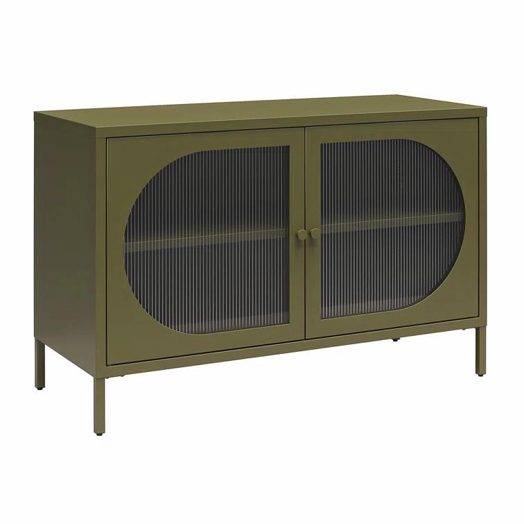 Luna 25.2'' Tall Accent Cabinet with Fluted Glass