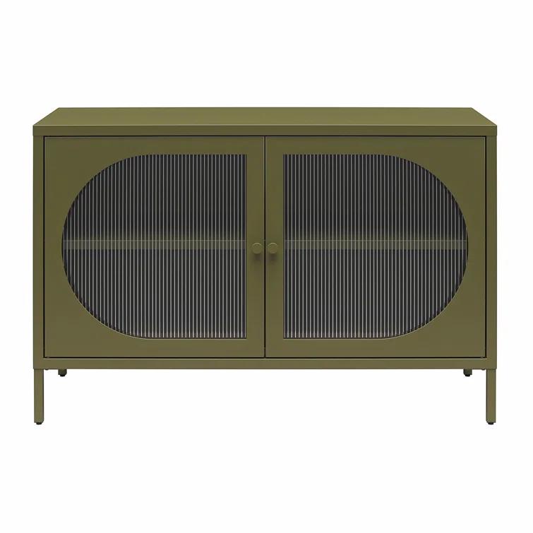 Luna 25.2'' Tall Accent Cabinet with Fluted Glass