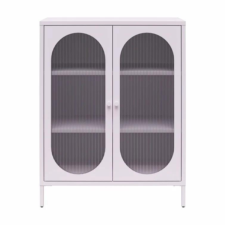 Luna 39.96'' Tall Accent Cabinet with Fluted Glass