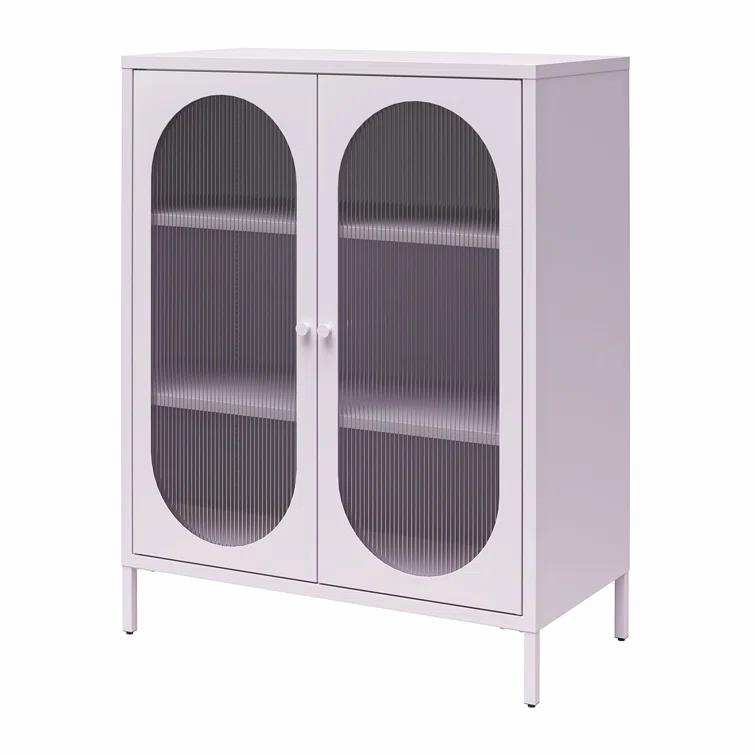 Luna 39.96'' Tall Accent Cabinet with Fluted Glass