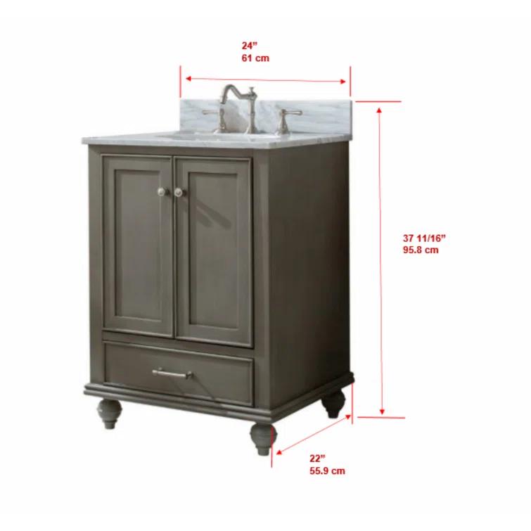 Melissa 24" Single Vanity - Grain White