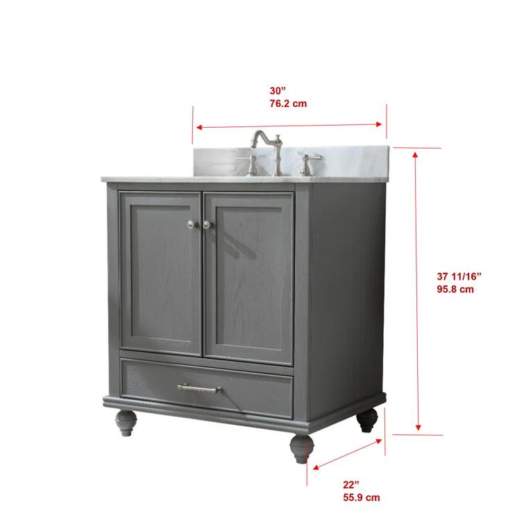 Melissa 30" Single Vanity - Grain White