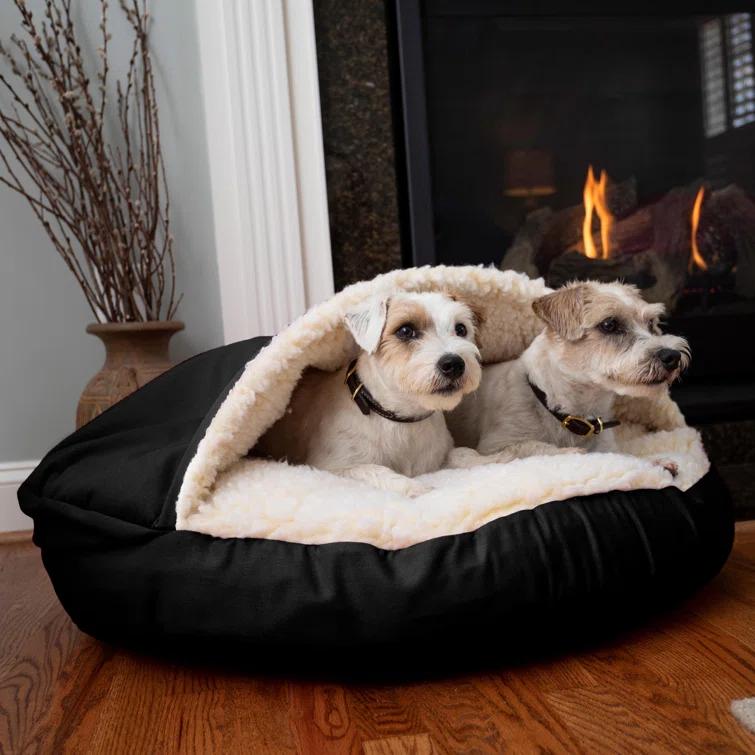 Snoozer Cozy Cave Luxury Microsuede Orthopedic Hooded Dog Bed