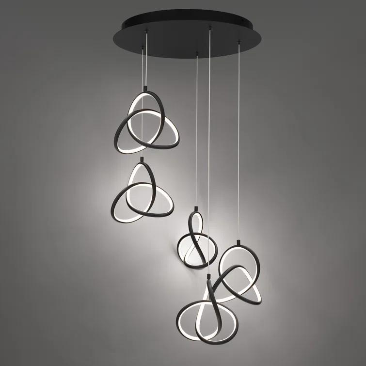 Vornado 5-Light Black Aluminum Indoor/Outdoor LED Pendant