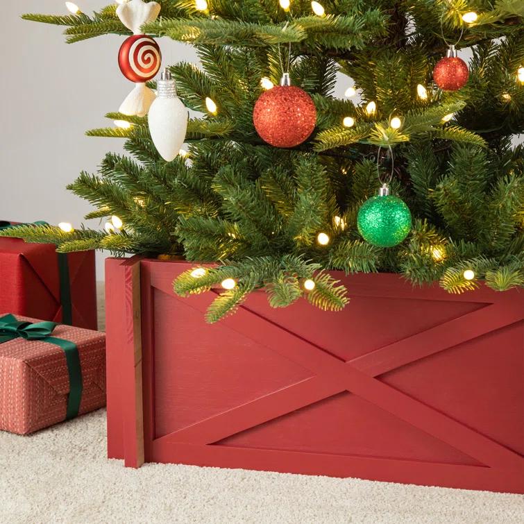 Red Wooden Tree Collar