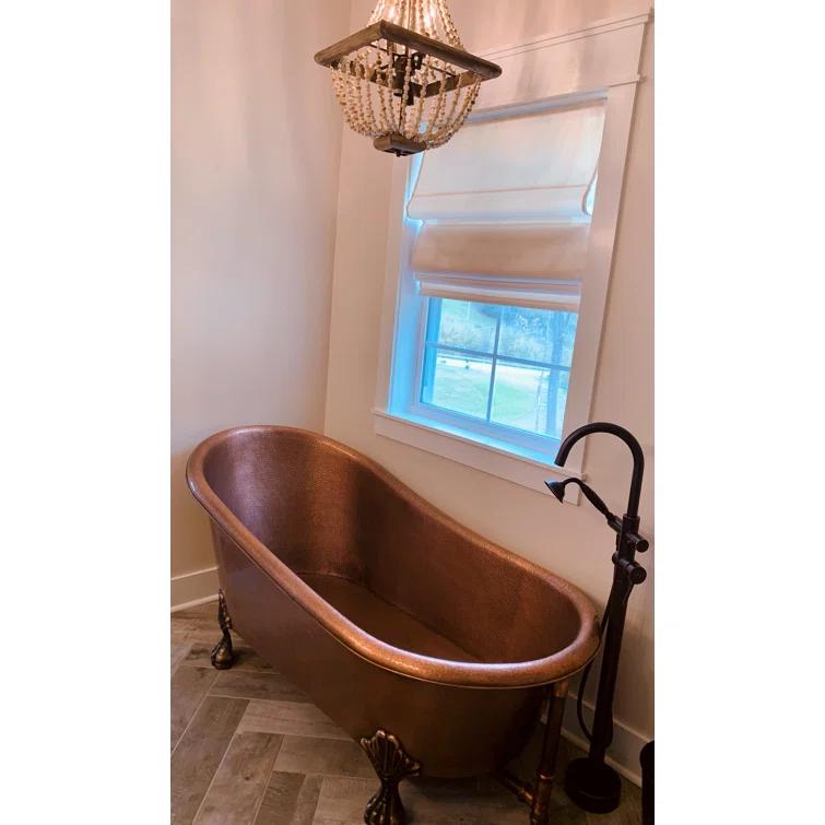 Heisenberg 5'6" Copper Freestanding Clawfoot Bathtub with No Overflow