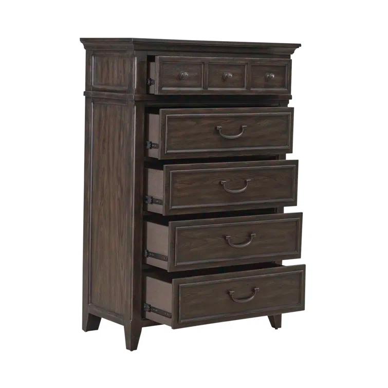 Deriah Upholstered Bed, Dresser & Mirror, Chest, Night Stand
