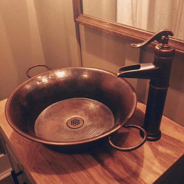 Copernicus 21" Vessel Bathroom Sink in Copper