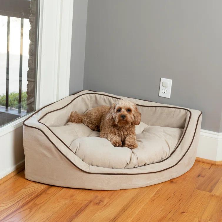Snoozer Corner Microsuede Bolster Dog Bed