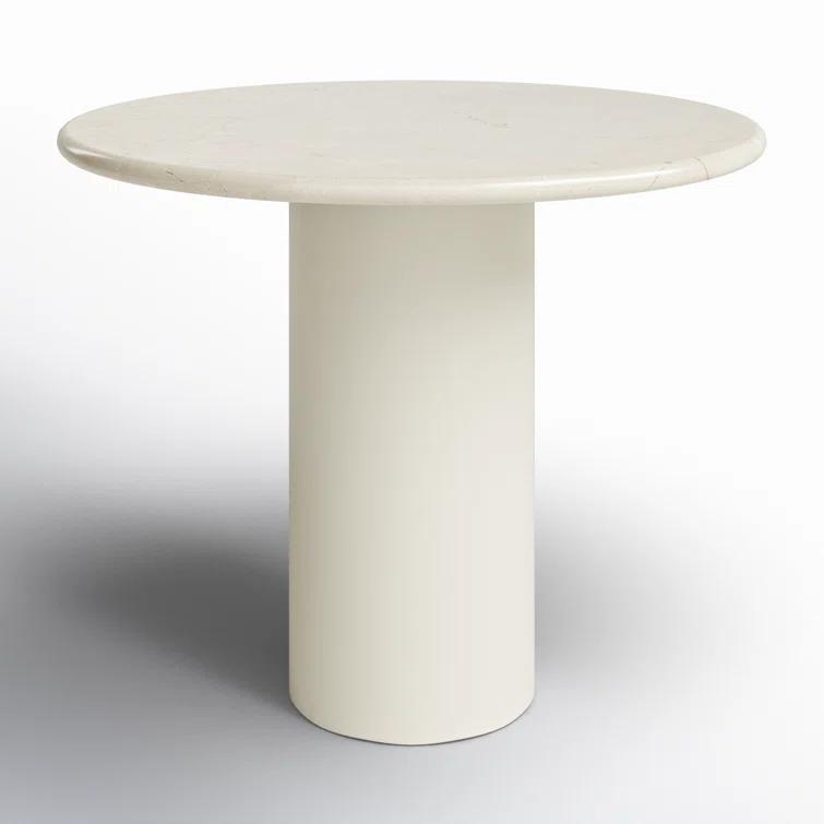 Belle Round Cream Marble Dining Table