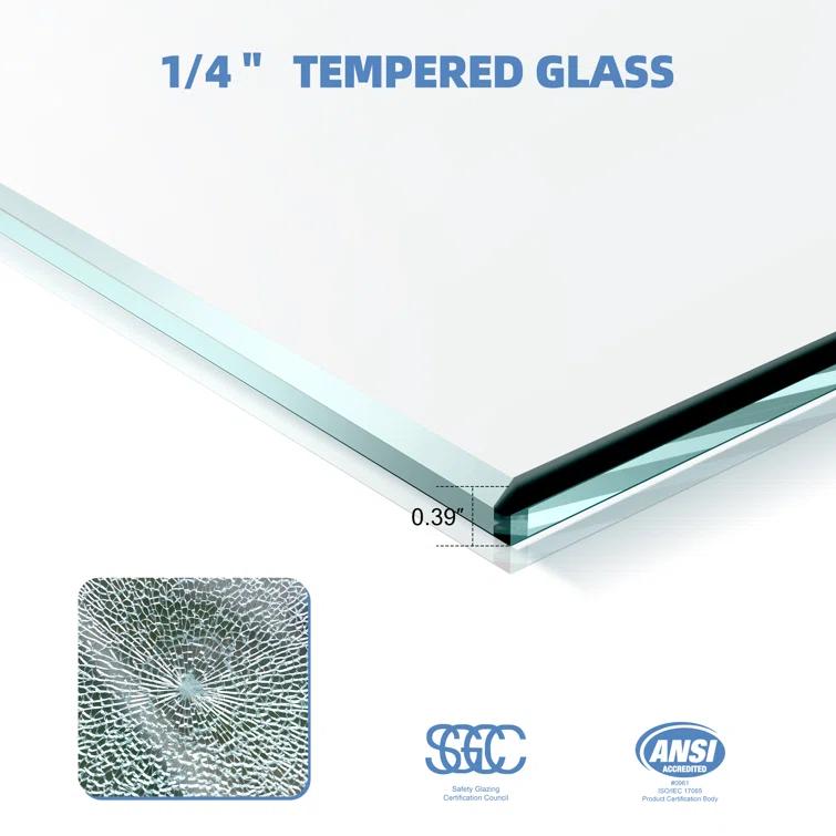 BVNECXP Frameless Sliding Glass Shower Doors 60" Width X 76"Height With 3/8"(10Mm) Clear Tempered Glass YY3CHO-W1675S00002